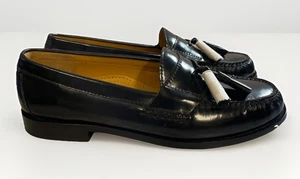 Cole Haan Black Leather Pinch Tassel Slip On Loafers Men’s Size 7.5 E New - Picture 1 of 10