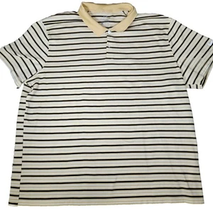 Nike Dri-Fit Polo Shirt Men's XXL 2XL Yellow Striped Standard Fit - Picture 1 of 6