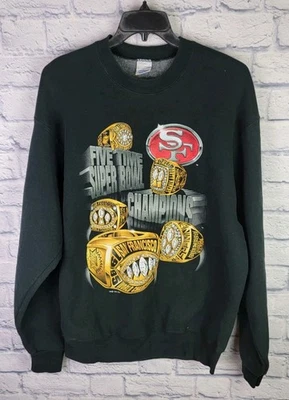 1995 San Francisco Super Bowl FIVE TIME CHAMPIONS Anillo Cuello Redondo Sudadera Talla XL Foto 1 de 4