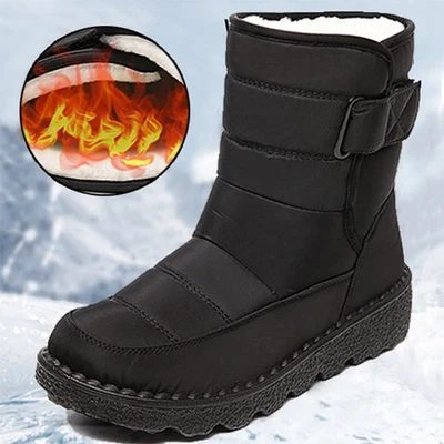 Women Winter Snow Boots Waterproof Warm Plush Ankle Boots Slip-On Non-Slip Shoes - Image 1 of 4