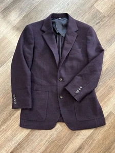 Bonobos Leomaster blue red wool knit slim fit blazer sport coat jacket 40R - Picture 1 of 7