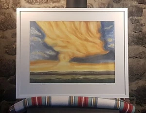 Watercolour painting By Allin Braund. Dawn Over The River. - Picture 1 of 10