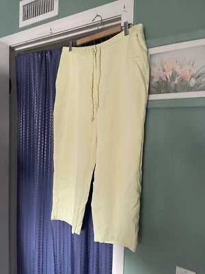 Tommy Bahama Feminino Cropped Seda Algodão Amarelo Capri Tamanho 16 - Imagem 1 de 4