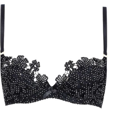 Sujetador Swarovski Agent Provocateur Soirée Ilona Negro Raro 36B Floral Burlesque Foto 1 de 4
