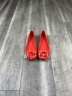 Kate Spade Jelly Ballerina Womens Size 6 B Shoes Red Camilla Flower Ballet Flats