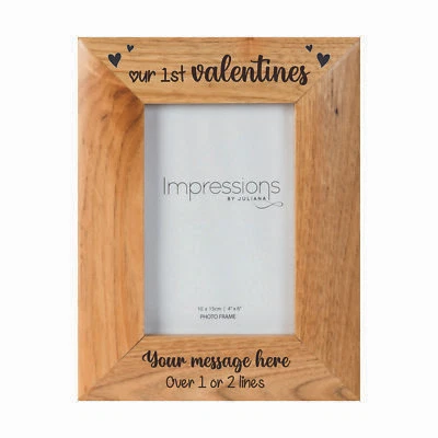 Personalised Valentines ~ Love ~ Oak Effect Wooden Photo Frame - Imagem 1 de 4