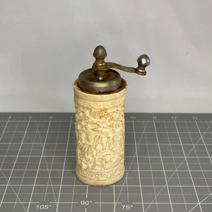 Vintage Ornate Butanelle Japan Faux Ivory Pepper Grinder Crank Mill Sealed - Picture 1 of 6