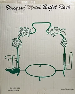 Vineyard Metal Buffet Rack w/Box Plate/Fork/Knife/Spoon/Napkin Holder W/BOX - Picture 1 of 4