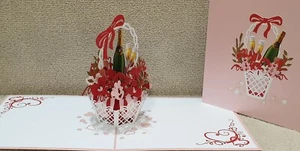 Beautiful 3D Pop up  Flowers Basket Card (Birthday, Congrats Get Well,Blank card - Picture 1 of 4