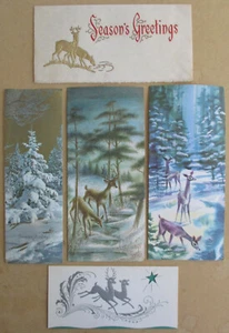 5 Tarjetas de Navidad Antiguas Raras Años 50 Usadas Hampton Sunshine Óxido Ciervo Nieve Árboles - Imagen 1 de 12