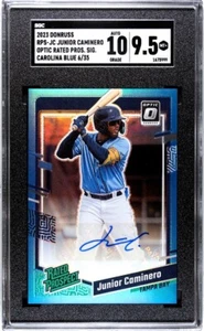 2023 Donruss Optic Auto Junior Caminero COLOR MATCH Blue 06/35 SGC 9.5 RARE  - Picture 1 of 2