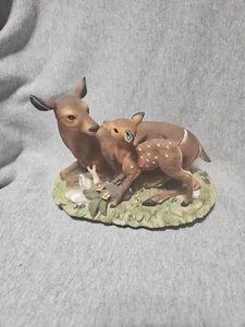 Figura Homco Obra Maestra Porcelana MADRE CIERVA y BABY CERVATILLO CIERVO 1979 - Imagen 1 de 14