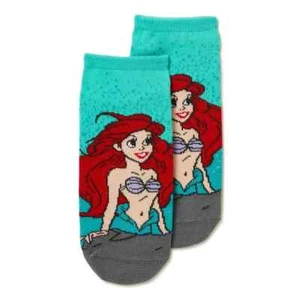 Little Mermaid Ariel Low Cut Socks 1-Pair Shoe Size 4-10 - Picture 1 of 3