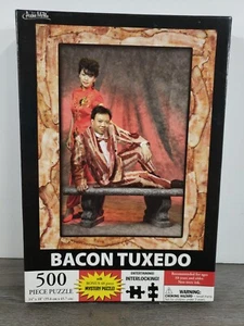 NEW Sealed Bacon Tuxedo 500 pc JIGSAW Puzzle WITH BONUS 48 PIECE MYSTERY PUZZLE - Picture 1 of 8