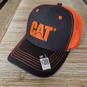NEW - Caterpillar Cat Equipment Twill / Mesh Hat Cap - Orange Logo
