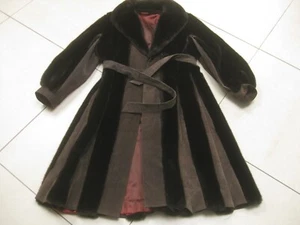 VINTAGE FAUX FUR COAT 10 12 monarch royal costume steampunk tudor leather - Picture 1 of 24