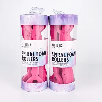 Hot Tools Professional Spiral Foam Rollers 8 ct Lot Of 2 No Pins Or Clip Needed - Image 1 of 4