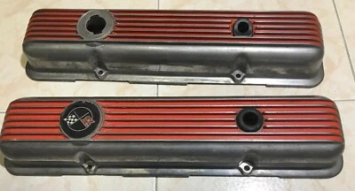 1969-1970 Corvette Camaro LT1 Aluminum Valve Covers 7 Fin Finned - Image 1 of 4
