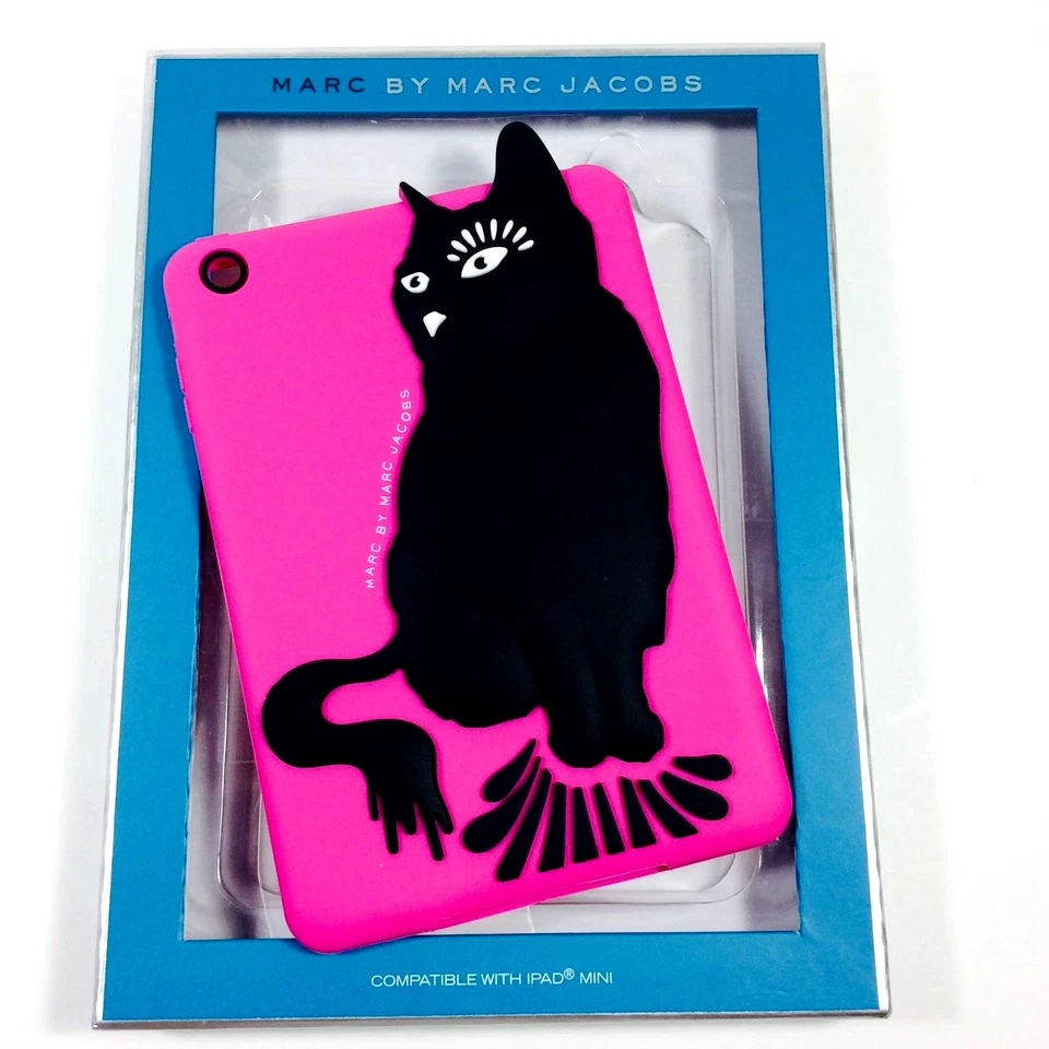 Marc Jacobs Electronic Tablet Sleeve For Ipad Mini Hot Pink With Black Cat.NWT. - Image 1 of 4