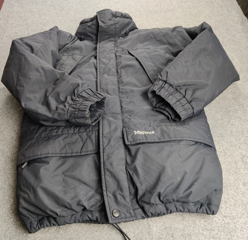 Chaqueta de Plumón Marmot Juvenil Mediana Negra 650 Relleno Niño Informal Juego Escuela  Foto 1 de 4