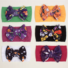 Ghost Pumpkin Bat Hairband Bowknot Turban Head Wrap Halloween Baby Bow Headband