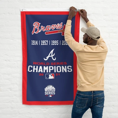 Atlanta Braves 3x5 ft Flag Baseball MLB World Series Champions Premium Banner Cover