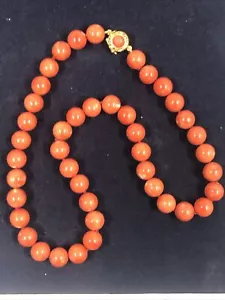 collana corallo cerasuolo 10,5mm e oro18kt - Foto 1 di 9