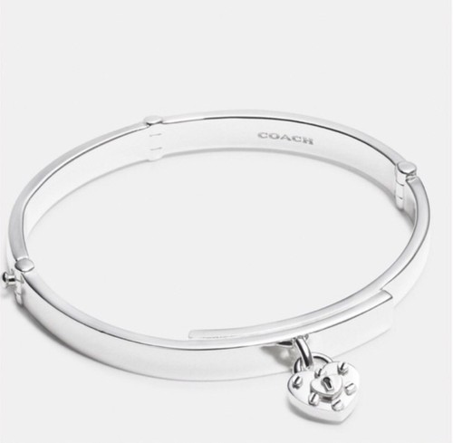 Bracciale a cerniera argento sterling nuovo con etichette Coach (STILE N. F90956) MFSRP $250