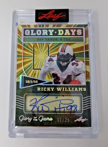 Ricky Williams 2025 Leaf GotG Glory Days #GD-RW1 Holo Silver Auto 17/25 - Bild 1 von 2