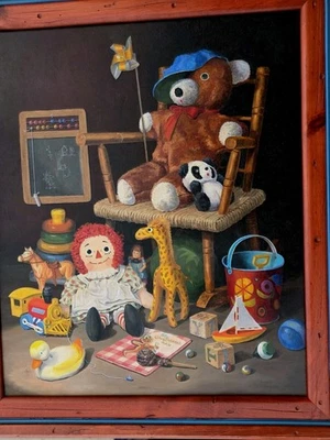 Pintura al óleo vintage original enmarcada 15 X 12 bodegones a bordo firmada Pribble Foto 1 de 4