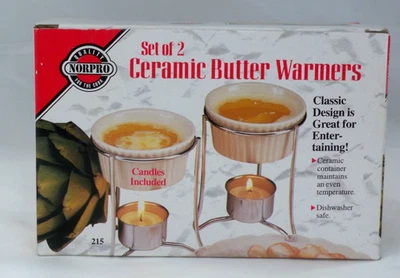 Quality Norpro 2 Cerámica Mantequilla NUEVOS Calentadores en Caja Original Foto 1 de 4