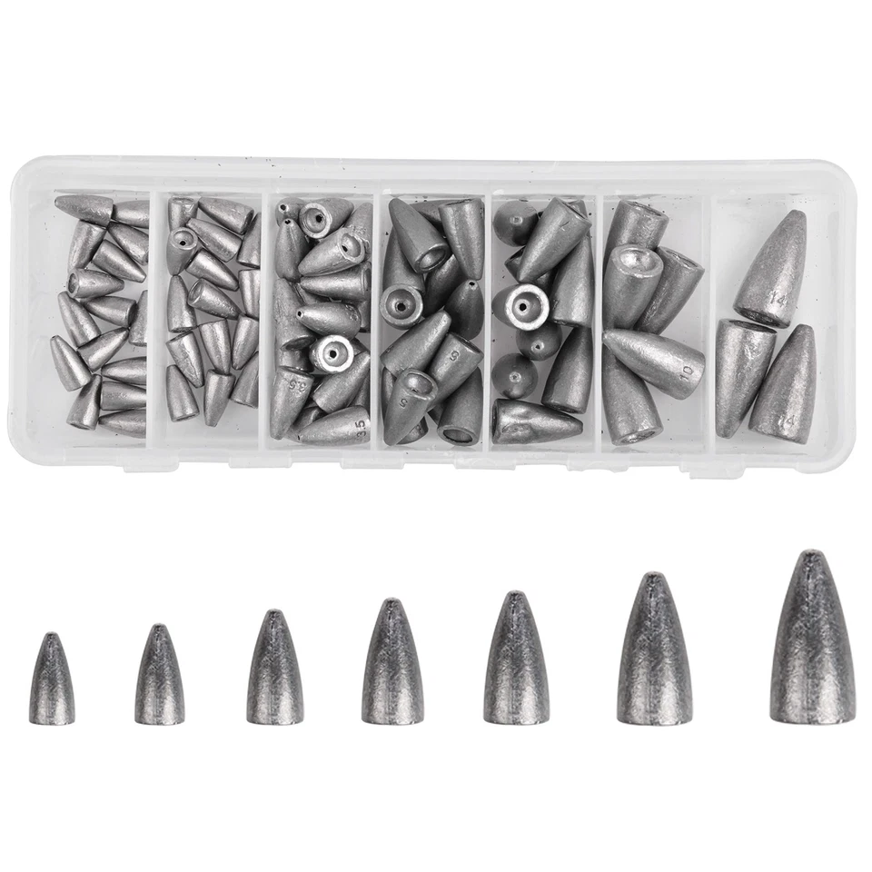 Worm Fishing Sinker Weights Kit Bass Sinker Fishing Weights Set Assortment Si... - Image 1 of 4