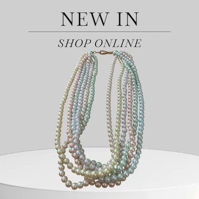 Vintage Joan Rivers Necklace Signed Multi Strand Color Faux Pearls - Image 1 of 4