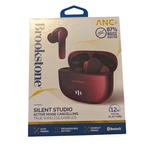 Auricolari wireless Brookstone Silent Studio cancellazione attiva del rumore nuovi con scatola marrone - Foto 1 di 2