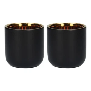 La Cafetiere Edited Set of 2 Insulated Black and Gold Mugs - Picture 1 of 8