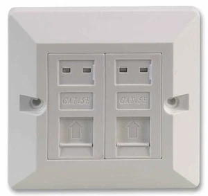 PRO SIGNAL - Plat Muka Soket RJ45 Cat5E 2-Port - Picture 1 of 1