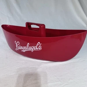 20.75" X 7" Leinenkugel's Red Plastic Canoe Boat Beer Caddy Tote Ice Bucket - Picture 1 of 8