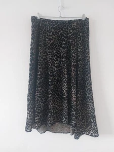 M&S Maxi Skirt Size 14 Black Pink Velvet Animal Print Party 80s Gypsy Boho Retro - Picture 1 of 7