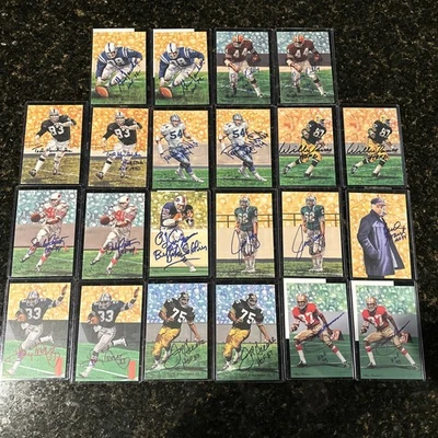 Lot Of 22 Signed 1994 NFL HOF Goal Line Art Card Simpson Greene Dorsett White - Image 1 of 4