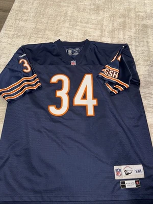 Camiseta masculina futebol americano NFL Walter Payton #34 Reebok Chicago Bears Throwback 2XL - Imagem 1 de 4