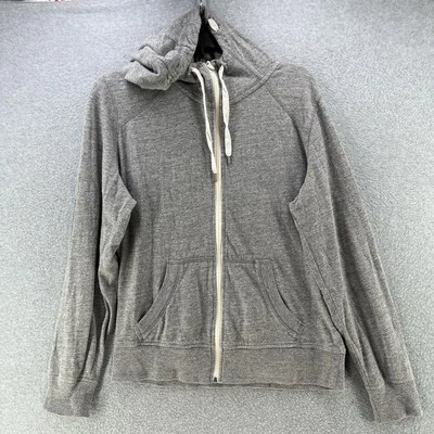 Xersion 女式毛衣 L 灰色全拉链连帽活动健身房棉混纺 — 第 1/4 张图片