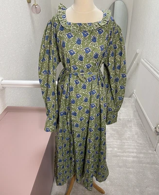 Benjamin Fox Liberty Print Maxi Dress Size 20 Vintage Green Edwardian Style NWT - Image 1 of 4
