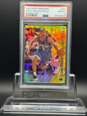 1998-99 Topps Finest Stephon Marbury Gary Payton Mystery Finest Refractor #M11 - Image 1 of 4