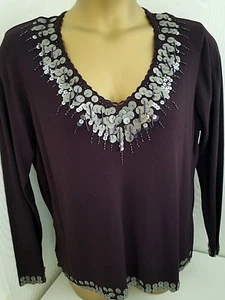 Nuovo XL - 21,5 pollici pit2pit - Maglione viola melanzane ORIGINALI ROMANI NUOVI CON ETICHETTE - Foto 1 di 9