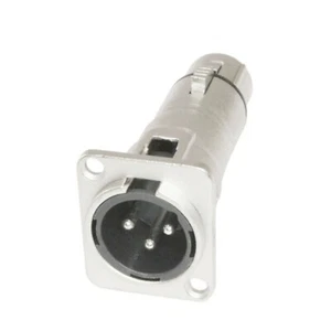 3 Pin XLR Male To XLR Female Feed/Pass Thru Connector Adapter For D Panel Mount - Picture 1 of 4