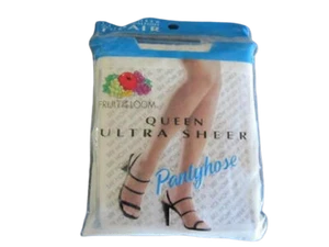 Panty Hose Fruit of the Loom Queen Ultra Sheer White Size D 3X-4X New Old Stock  - Picture 1 of 9