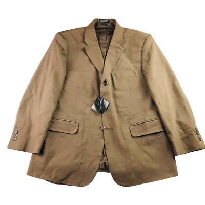NEW J Ferrar Men's 3-Button Polyester/Wool Blazer Brown | 42S - Image 1 of 4