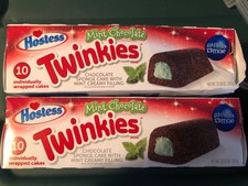 NEW HOSTESS LIMITED TWINKIES MINT CHOCOLATE 13.58OZ (385g) Two (2) BOX Thin Mint