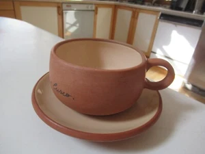 Handmade Ceramic Coffee Cup & Saucer - Hotel Monasterio - Cusco PERU - Bild 1 von 12