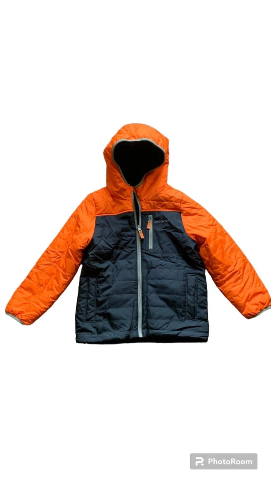 NUEVO CON ETIQUETAS Chaqueta London Fog Niños Talla Grande Forrada Sherpa Reversible ColorBlock Foto 1 de 4